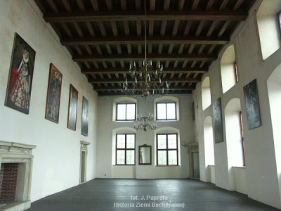sala rycerska na zamku w Wiśniczu. Miejsce gdzie Lubomirscy zajadali się potrawami przyrządzonymi przez Stanisława Czernieckiego