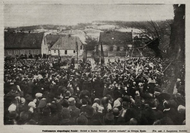 Sadzenie drzewa wolności w listopadzie 1916 r. Nowości Ilustrowane, nr 52
