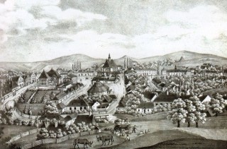 Carl Bernd, Litografia z widokiem Bochni przed 1846 r.