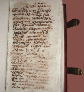 Najstarsza zachowana księga miejska Bochni z przełomu XV i XVI w. zawiera również testamenty naszych przodków. Zbiory Archiwum Narodowego w Krakowie oddz. w Bochni. 