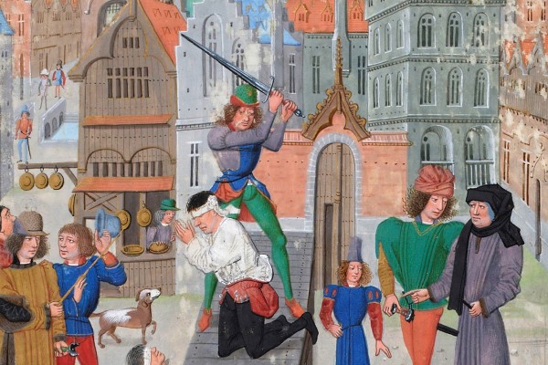 Średniowieczna egzekucja. Domena publiczna