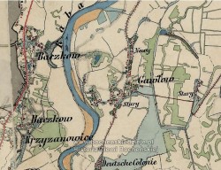 Gawłów na mapie austriackiej z 1866 r.