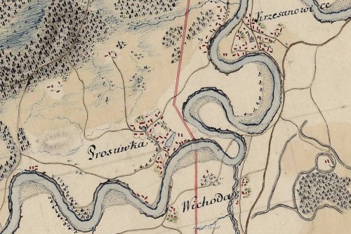 Proszowki na mapie austriackiej sprzed 1783 r.