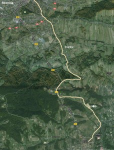 mapa szlaku Bochnia - Wiśnicz